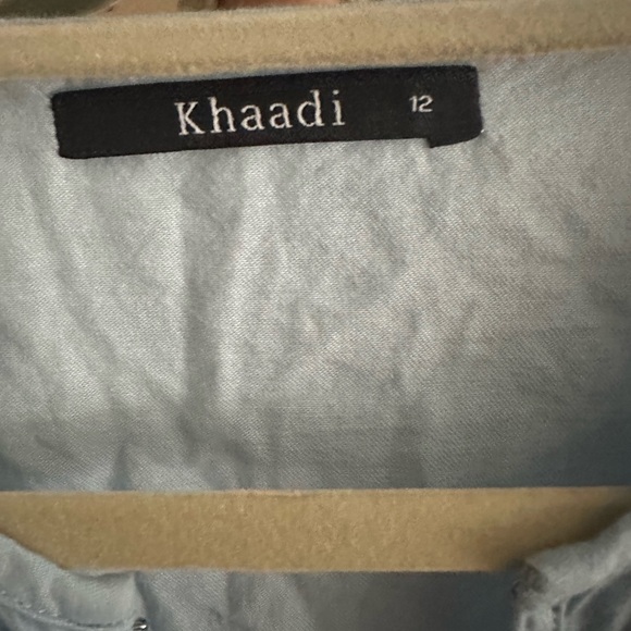 2/$10 adorable blue and white cover up with pearls and lace - Picture 3 of 5